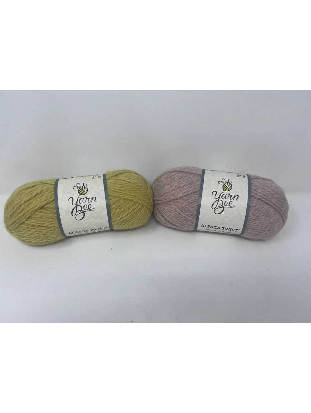 Yarn Bee Alpaca Twist Yarn Skeins - Mustard Yellow and Dusty Rose